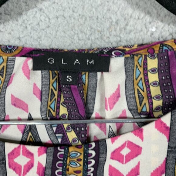 Glam Purple Boho Paisley Multicolor Keyhole Dress Women’s Small Lightweight - Picture 5 of 9